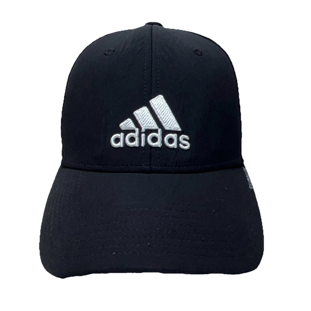 Adidas Hat Cap Stretch Fit Size S/M Black White Performance Golf Clima Cool